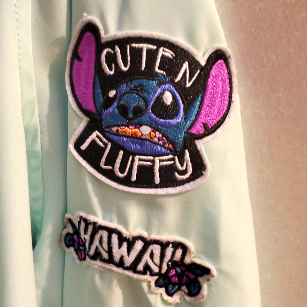 Disney Lilo & Stitch Patched Girls Satin Souvenir Jacket💙🤍 - Picture 10 of 16